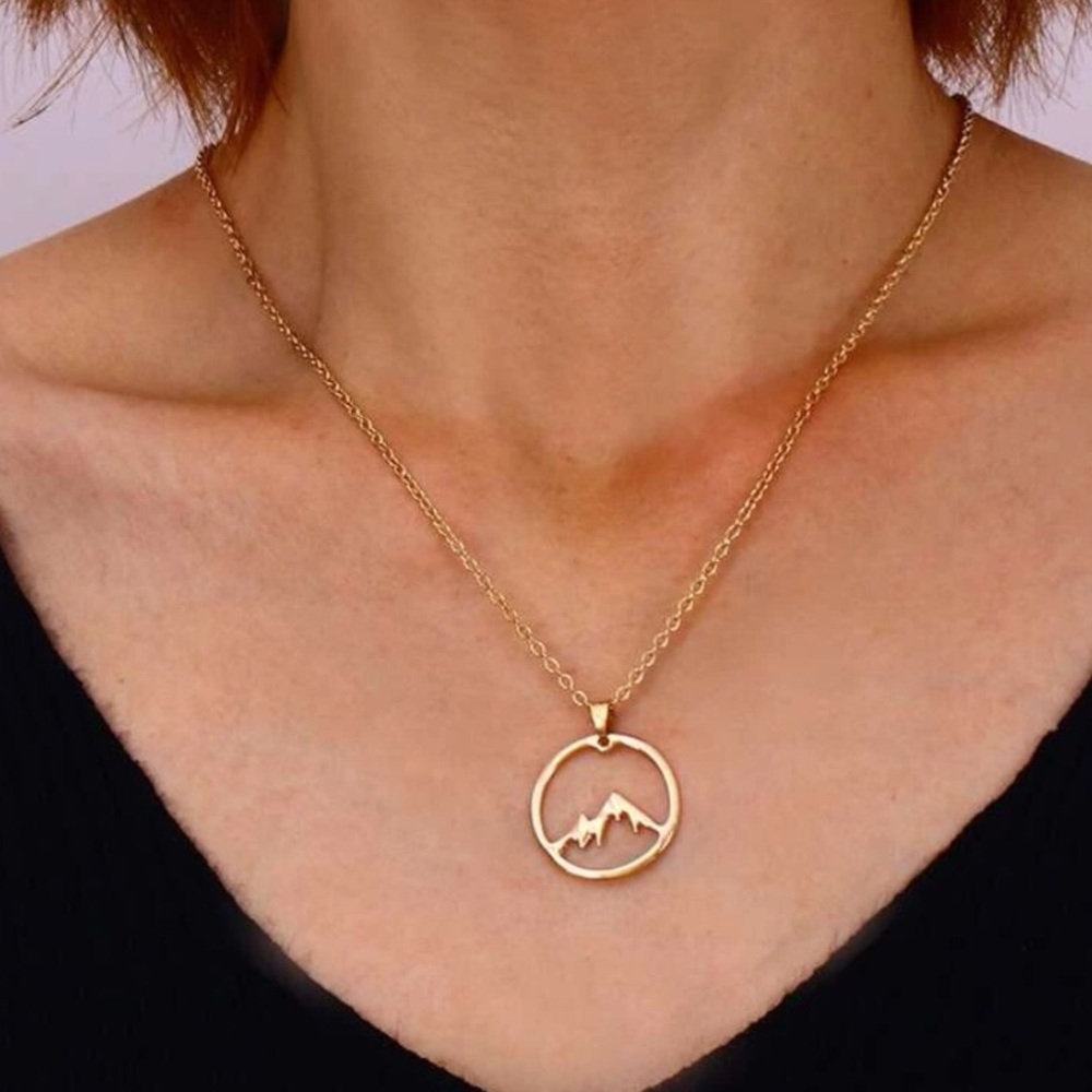 ✨3for$38✨ New FP Wanderlust Mountain Explore Pendant Necklace | Travel - Picture 2 of 14